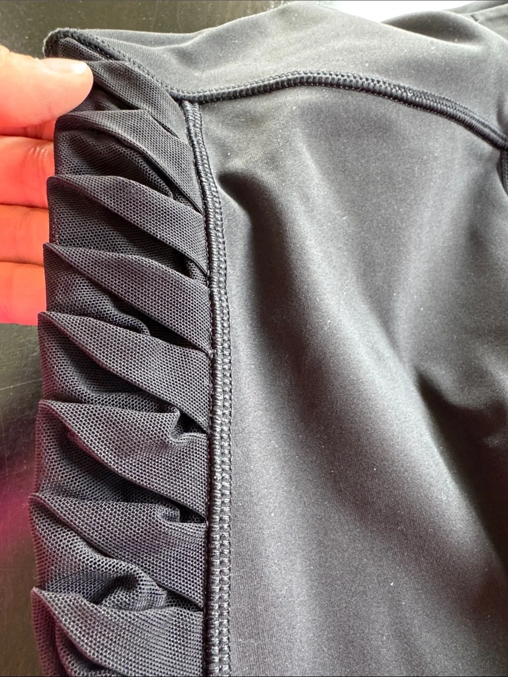 lululemon athletica Black High-Rise Capri Leggings with Side Lattice Detail